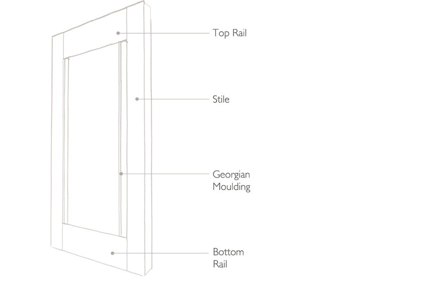 tnesc Solid Georgian shutter Technical drawing