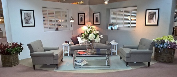 Elegant shutters in Neptune furniture display