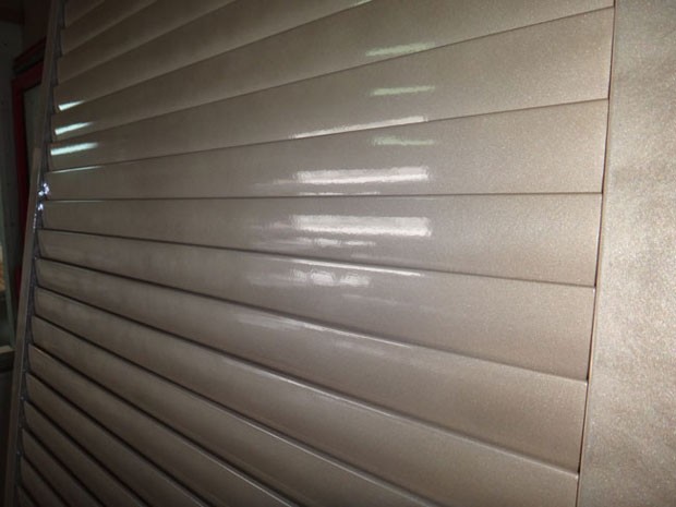 Gold metallic finish shutters