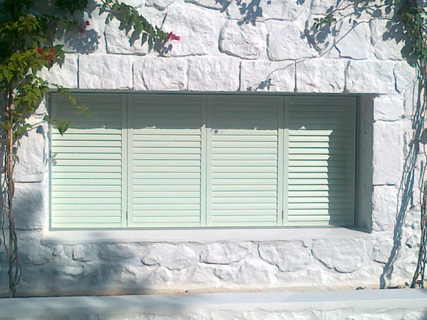 Shutters in Spetses, Greece