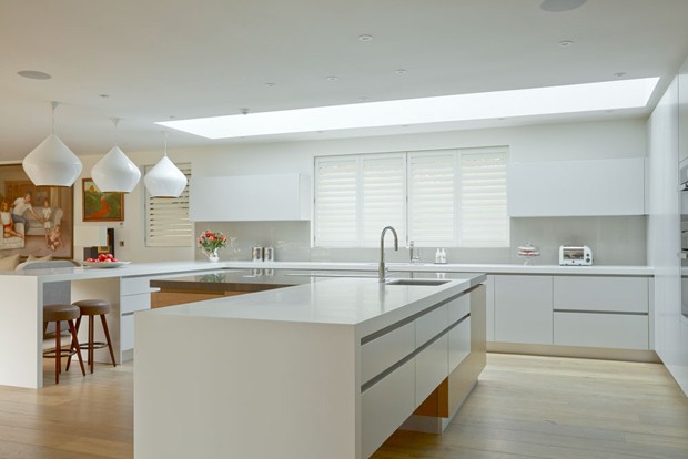 The shutters compliment the kitchen beautifully