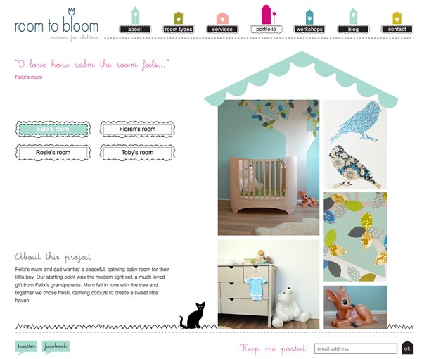 Room To Bloom, portfolio page