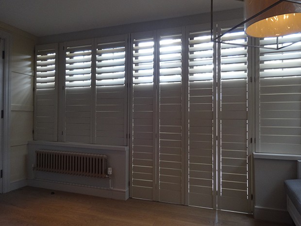 Full height painted shutters 