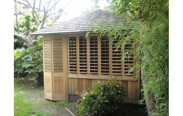 Western Red Cedar shutters, summer house